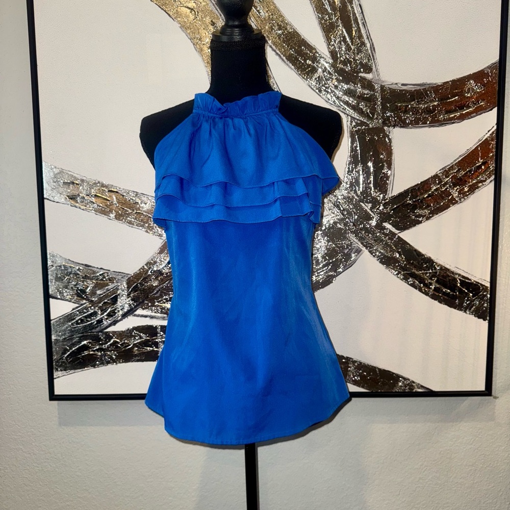 Banana Republic Royal Blue Ruffle Halter Camisole
